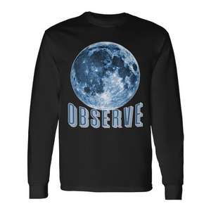 Observe The Moon Night Camiseta de manga larga Full Moon - Product Image 1