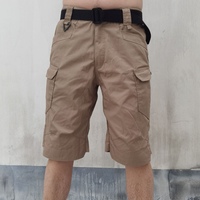 Pantalon cargo tactique tricoté mi-long pour homme IX7, taille mi-haute, motif uni, grandes tailles, short d'entraînement teint uni