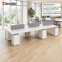 Poste de travail moderne pour 8 personnes, avec structure en acier tubulaire et écran acoustique en tissu, vente en gros OEM