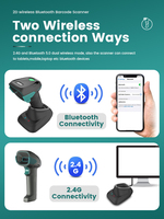 Lector de Códigos de Barras QR Automático Syble XB-D30BT, Escáner de Códigos de Barras Inalámbrico 2D de Mano con Base