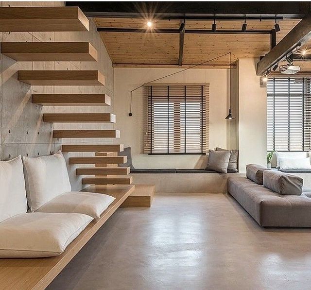Anewson Modern Interior Metal Frame Floating Wood Stairs Steps Luxury Customized Residential Staircase