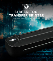 Printer Tato Nirkabel Dilengkapi 10 Lembar Kertas, Ukuran Portabel Bluetooth, Mesin Fotokopi Termal yang Dapat Disesuaikan