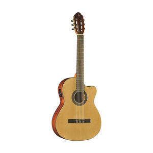 GUITARRAS EKO-VIBRA 150 CW EQ NATURAL, guitarra clásica cortada electrificada HQ, sistema EKO G03, tapa de abeto, parte posterior de caoba - Product Image 1