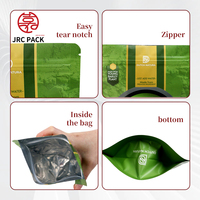 Sacs refermables en plastique découpés sur mesure, imprimés, résistants aux odeurs, à poser, 3,5 g, emballage alimentaire, sachets en mylar pour poudre de matcha
