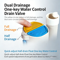 Valve de chasse d'eau double de 2 pouces pour toilettes monobloc ou deux pièces avec hauteur réglable, compatible avec divers boutons