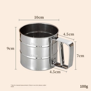 Wholesale Stainless Steel Flour Sieve Cup Semi-Automatic Handheld Mesh Sifter <b>Baking</b> Powder Sugar Household Use Hand Wash Only - Product Image 5