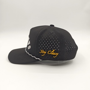 Casquette de baseball ajustable à 5 panneaux en polyester/coton de haute qualité, visière incurvée, imperméable, logo brodé personnalisé, style sportif léopard, golf - Product Image 5