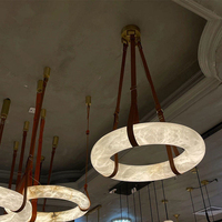 Lampe suspendue moderne de luxe en faux albâtre naturel, style marbre, pour salon, chambre, hôtel, décoration