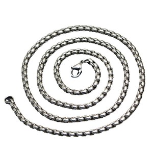 Collar de Cadena de Perlas Cuadradas de Acero de Titanio de 60 cm, Joyería de Moda Unisex, Cadena para Regalo - Product Image 5