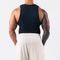 Entraînement course à pied tricot Compression maigre gilet côtelé sport Spandex coton hommes débardeur personnalisé côtelé Slim Fit débardeurs