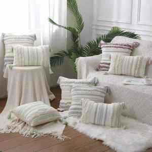 Innermor Vente Chaude Etsy Ins Mode Portable <span class=keywords><strong>Geo</strong></span> Rayé Tissé Tricoté Boho Décor À La Maison Géométrique Floral Coussins Chambre - Product Image 2