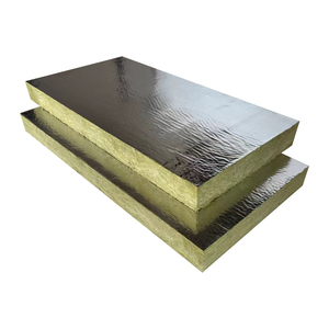 Venta caliente de alta calidad aislamiento térmico cavidad pared 80kg/m3 50mm papel de aluminio frente a Panel de lana de roca - Product Image 4