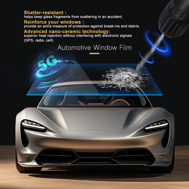 TPU American Material Window Film Dark 8 VLT 70% UV protection 100% Sand Scratch Proof and Self-healing High Quality