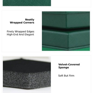 Wholesale Custom Dark Green Burgundy Jewelry Cardboard <b>Box</b> with Side Bow Sustainable Lid and Base Rigid Jewelry <b>Box</b> for Ring - Product Image 4