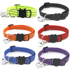 Collier de cloche réfléchissant pour animaux de compagnie, tête de chat, boucle de sécurité, collier de chien en soie réfléchissant - Product Image 2