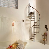 DAIYA gusseisen wendeltreppe mit holz lauffläche glas geländer