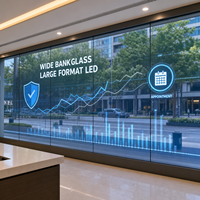 Écran LED transparent grand format pour vitrine de banque, fenêtre en verre, mur en verre, affichage de projet
