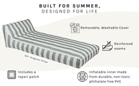 Couverture en tissu pour transat gonflable OEM personnalisé, intérieur en PVC, XL, chaise flottante pour bronzage adulte, lit flottant pour piscine et plage