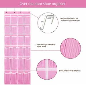 Modern Over the Door 24 Mesh Pockets Hanging Shoe Organizer Eco-Friendly <b>Foldable</b> Storage <b>Bag</b> for Men Women Kids Home Use - Product Image 4
