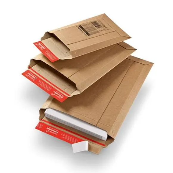 Оптовая продажа, плоский расширяемый конверт из переработанной крафт-бумаги, конверт для почтовой почты с полосой