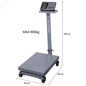 Balance électronique numérique de 400 kg avec écran LED | Plateforme personnalisable OEM/ODM pour pesage avec roues | Balance mobile - Product Image 3