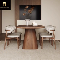 Ensemble de table à manger en bois longue de style nordique, table à manger décorative japonaise Wabi Sabi pour hôtel, villa, maison, 6 personnes