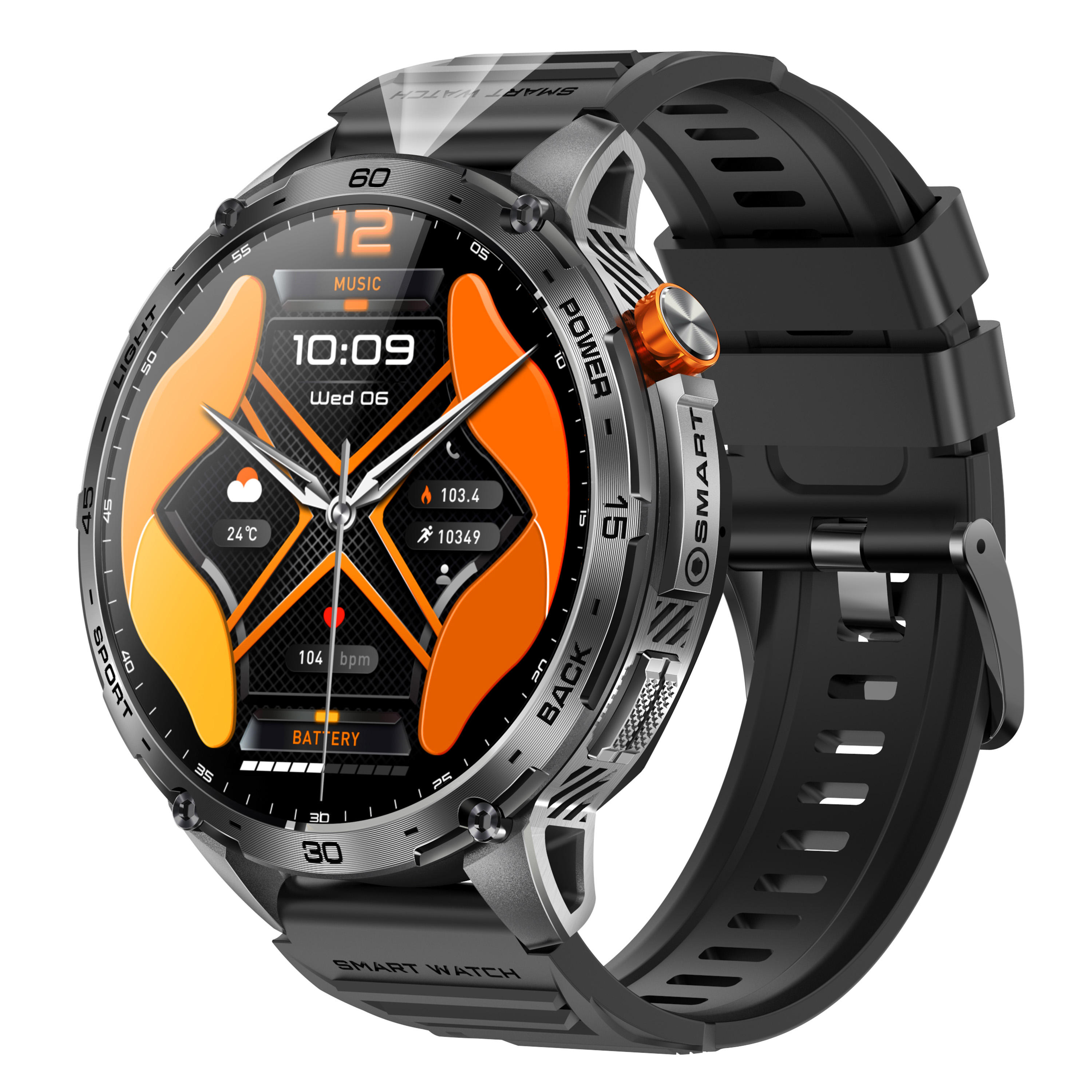 2026 K69 Smartwatch Men 1.75inch Amoled Screen 730mAh BT Call Health Monitoring Sport Fitness Smart Watch With Flashlight