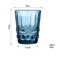 Ensemble de verres à eau et à whisky en verre gaufré vintage - 260 ml/330 ml, motif serpent coloré, pour bar à domicile et restaurant
