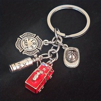 Porte-clés en alliage de zinc, porte-clés à thème pompier, forme 3D, nouveau design tendance, porte-clés pour souvenir