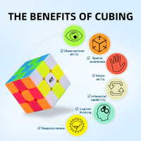Jouet éducatif STEM QIYI Cube Style Puzzle 3x3 Speed Cube Sticker Magic Cube pour adultes de compétition