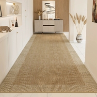 Modern Solid Beige Runner Rug for Hallway 2x6, Low Pile Easy to Clean Non-Skid Indoor Floor Mat for Kitchen & Walkway