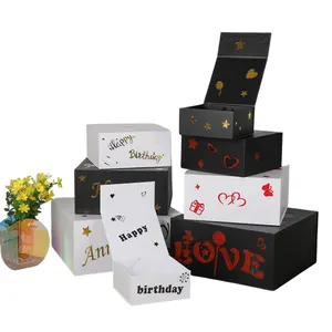 리본 손잡이와 고급 맞춤형 골판지 종이 상자 의류 보석 포장 선물 상자 디럭스 선물 선물 선물 상자