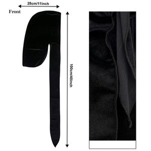 Durag de luxe unisexe pour 360 Waves, en velours doux, extensible, avec longue queue et larges sangles, couvre-chef - Product Image 4