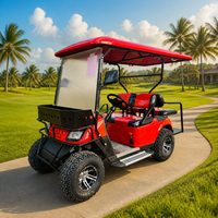 Voiturette de golf électrique 4 places avec moteur AC, batterie 60V 100Ah à décharge profonde, personnalisable OEM, 2+2 places, rouge, 35 km/h, autonomie 90 km