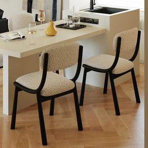 Silla de Comedor Minimalista de Madera Maciza de <span class=keywords><strong>Segunda</strong></span> <span class=keywords><strong>Mano</strong></span> con Tapicería Suave, Respaldo Retro de Alta Gama, <span class=keywords><strong>Muebles</strong></span> para el Hogar - Product Image 5