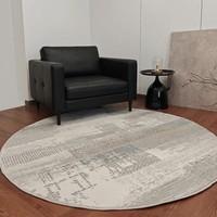 Tapis rond de style moderne, tissé à la machine Wilton, tapis de chambre à coucher, tapis de salon en polyester