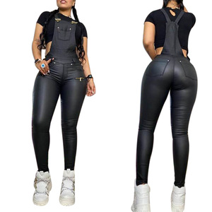 Vendita calda <span class=keywords><strong>in</strong></span> <span class=keywords><strong>pelle</strong></span> Pu bretelle per le donne <span class=keywords><strong>tuta</strong></span> <span class=keywords><strong>in</strong></span> <span class=keywords><strong>pelle</strong></span> <span class=keywords><strong>nera</strong></span> per le donne <span class=keywords><strong>tuta</strong></span> larga per le donne - Product Image 6