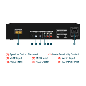 XIDLY XY-MA060W - Mezclador de Audio Profesional de 60 W con Control de Tono de Graves y Agudos, Amplificador de Potencia - Product Image 4