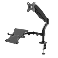 Support de mise au point personnalisé OEM LED LCD bras étendu à ressort à gaz double moniteur support de montage de bureau