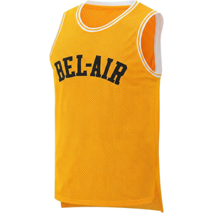 Bel-Air Academy 14 Basketball Jersey Unisex <b>Mesh</b> Shorts Crew Neck Sleeveless Breathable Orange Adults Front Customized Team Name - Product Image 1