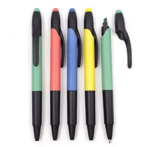 Vurgulayıcı stylus ile tükenmez kalem dokunmatik ekran özel logo vurgulamak tükenmez kalem