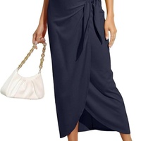 Jupe Maxi taille haute pour femmes robe moulante en soie décontractée avec décoration imprimée Slim BoHo Wrap crayon jupe longue taille XS ~ XXL