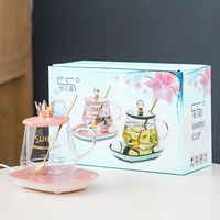 Chauffe-tasse USB en verre moderne en gros avec réglage de température, logo personnalisé, boîte cadeau verte/rose pour bureau, maison, cadeaux promotionnels