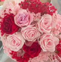 Paling Laris 100% poliester pita Satin merah muda 4cm pita Hari Valentine buket bunga yang diawetkan dekorasi hadiah
