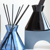 Bouteille de parfum en verre d'aromathérapie conique de luxe 200 250ml trompette bouche roseau diffuseur décoration de la maison pot de chambre d'hôtel