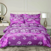 Draps de lit en satin de soie King Size Parure de lit en soie de luxe Ensemble de draps de lit 4 pièces
