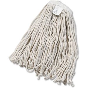 Cabezal de mopa húmeda de microfibra Boardwalk BWK2020CEA # Juego de 20 Toallas de Algodón con Borde Cortado y Cesta de Plástico Rectangular Blanca - Product Image 4