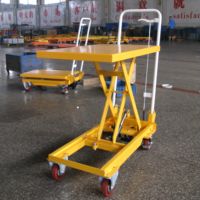 Mini mesa de elevación hidráulica pequeña para coche, plataforma de 150Kg, tijera móvil, con ruedas
