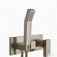 Ensemble de douche thermostatique mural en laiton à trois fonctions, moderne, 8 pouces, avec pommeau de douche pluie rectangulaire, vente en gros