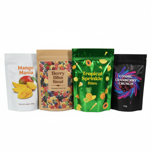 Sachet Doypack haute barrière pour emballage d'aliments pour animaux de compagnie avec fenêtre transparente et fermeture éclair refermable - Product Image 1